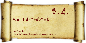 Vas Lóránt névjegykártya