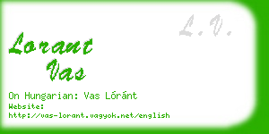 lorant vas business card