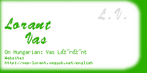 lorant vas business card